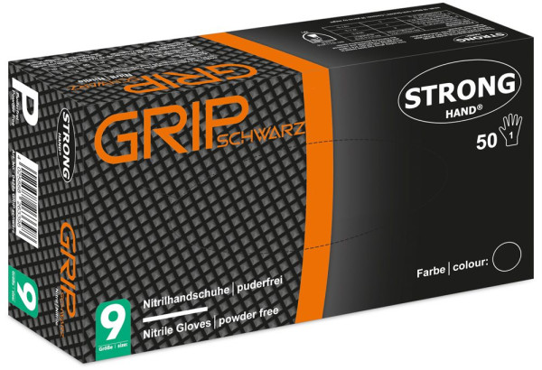 Feldtmann GRIP SCHWARZ 0422 – Spenderbox mit 50 schwarzen Nitrilhandschuhen